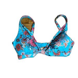 Sea Level Longline Bikini Top Dominica print adjustable shoulder straps. size 10